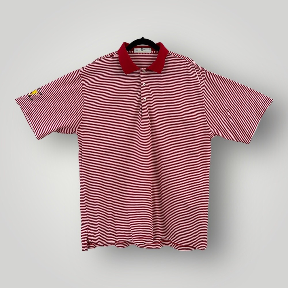 Fairway & Greene Polo Shirt Mens Size L Red Stripe Kiawah Golf Preppy Casual
